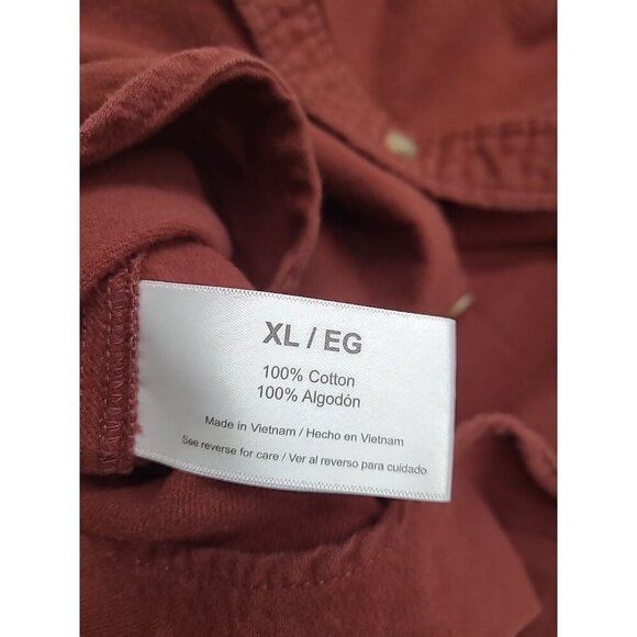 Eddie Bauer Flannel Button Down Shirt Men's Size XL Red Soft Suede Feel - Picture 6 of 8